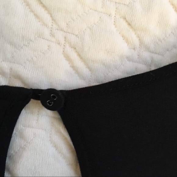 Anthropologie Bordeaux Black Leather Pocket Tee S - Picture 6 of 7